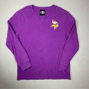 Minnesota Vikings Waffle Knit Shirt Mens XL Purple Long Sleeve NFL Thermal